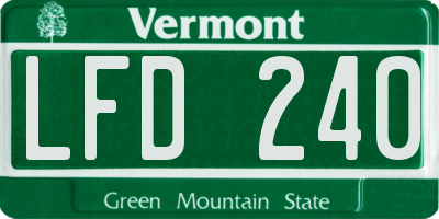 VT license plate LFD240
