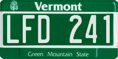 VT license plate LFD241