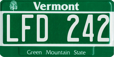 VT license plate LFD242