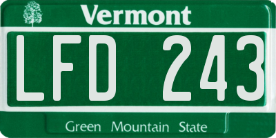 VT license plate LFD243
