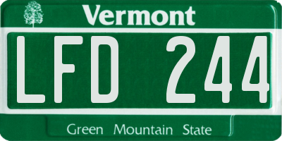 VT license plate LFD244