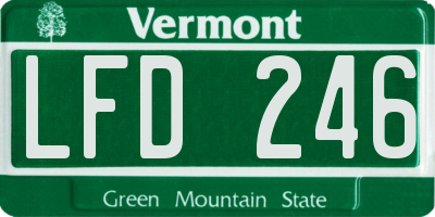 VT license plate LFD246