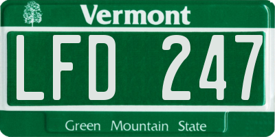 VT license plate LFD247