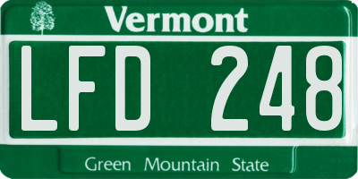 VT license plate LFD248