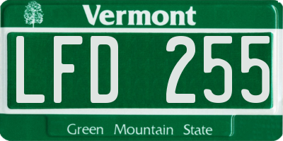 VT license plate LFD255