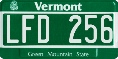 VT license plate LFD256