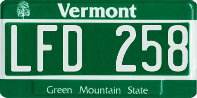 VT license plate LFD258