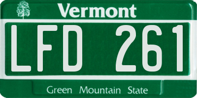 VT license plate LFD261