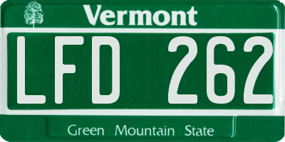 VT license plate LFD262