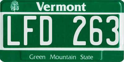 VT license plate LFD263