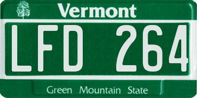 VT license plate LFD264