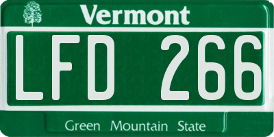 VT license plate LFD266