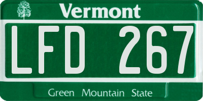 VT license plate LFD267