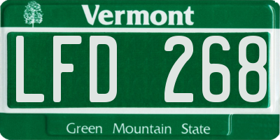VT license plate LFD268