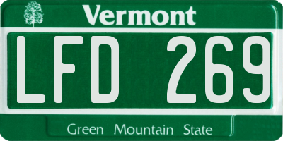 VT license plate LFD269