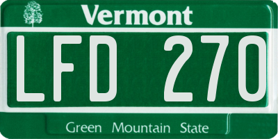 VT license plate LFD270