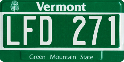 VT license plate LFD271