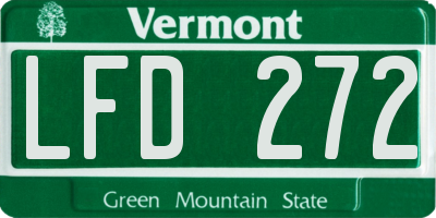 VT license plate LFD272