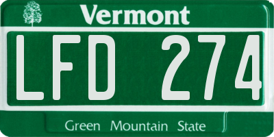 VT license plate LFD274