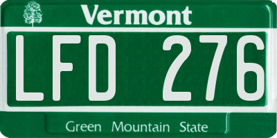 VT license plate LFD276