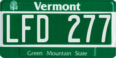 VT license plate LFD277