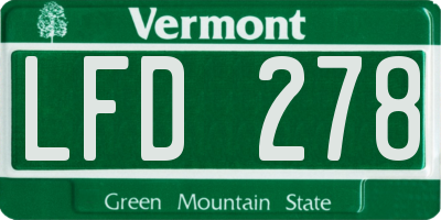 VT license plate LFD278