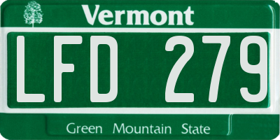 VT license plate LFD279