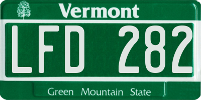 VT license plate LFD282