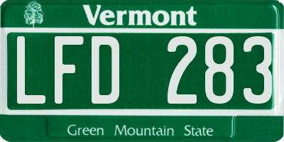 VT license plate LFD283