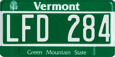 VT license plate LFD284