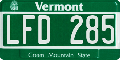 VT license plate LFD285