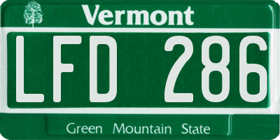 VT license plate LFD286