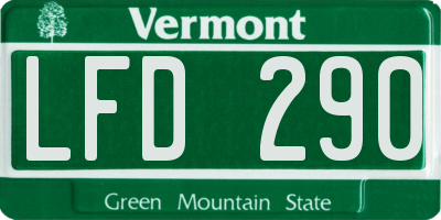 VT license plate LFD290