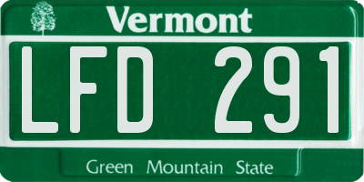 VT license plate LFD291