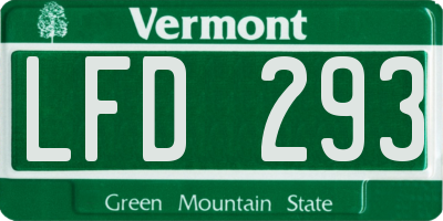 VT license plate LFD293