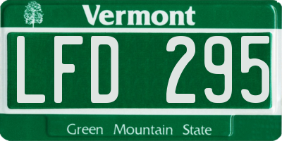 VT license plate LFD295