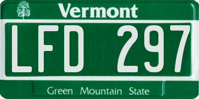 VT license plate LFD297