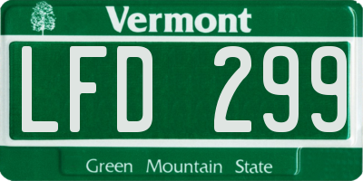VT license plate LFD299