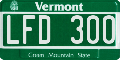 VT license plate LFD300