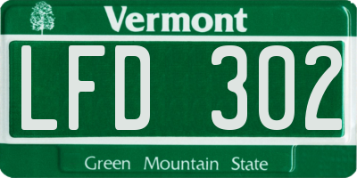 VT license plate LFD302