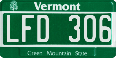 VT license plate LFD306