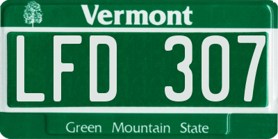 VT license plate LFD307