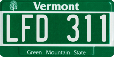 VT license plate LFD311