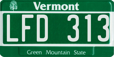VT license plate LFD313