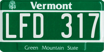 VT license plate LFD317