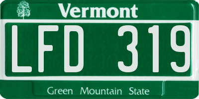 VT license plate LFD319