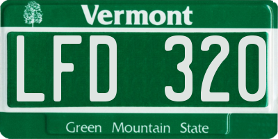 VT license plate LFD320