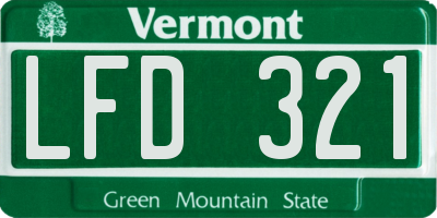 VT license plate LFD321