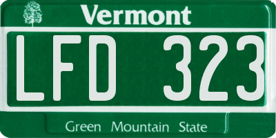 VT license plate LFD323