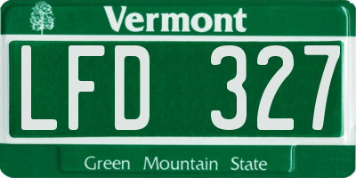 VT license plate LFD327